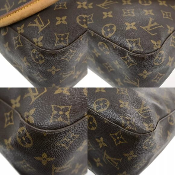 LOUIS VUITTON Logo Looping GM Shoulder Bag Monogram Leather Brown - Picture 12 of 16